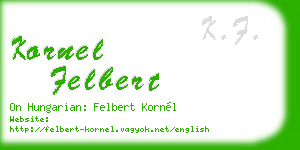 kornel felbert business card